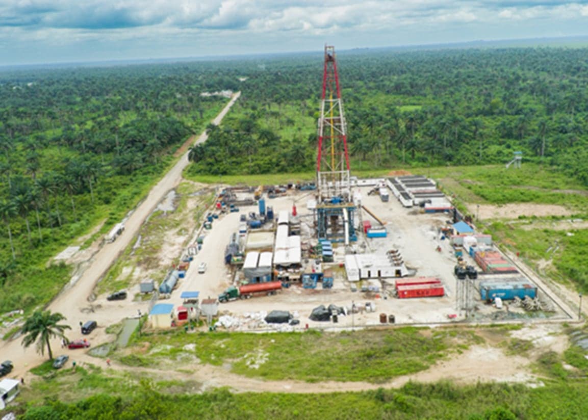 Aerial view of the Apani well site